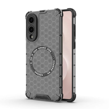 Custodia MagSafe per Samsung Galaxy S25 Edge S937, Techsuit, HoneyComb Shield, Nera