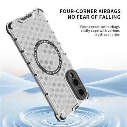 Custodia MagSafe per Samsung Galaxy S25 Edge S937, Techsuit, HoneyComb Shield, Nera
