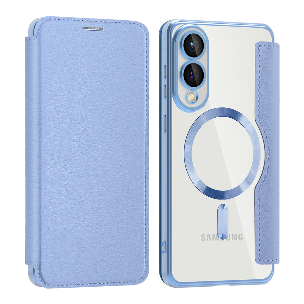 Custodia MagSafe per Samsung Galaxy S25 Edge S937, Techsuit, SmartMag Book, Blu