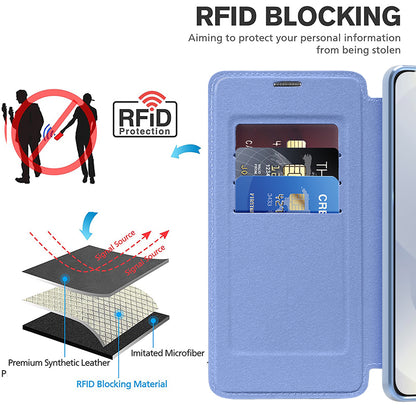 Custodia MagSafe per Samsung Galaxy S25 Edge S937, Techsuit, SmartMag Book, Blu