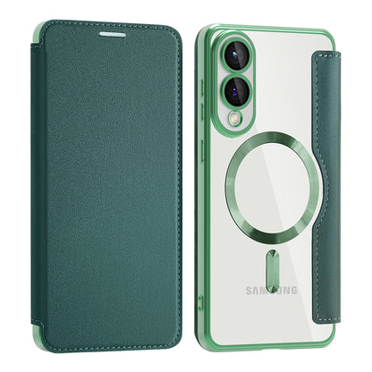 Custodia MagSafe per Samsung Galaxy S25 Edge S937, Techsuit, SmartMag Book, Verde