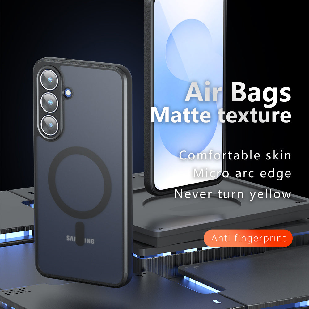 Custodia MagSafe per Samsung Galaxy S25 FE, Techsuit, PureFrost, Nera Satinata