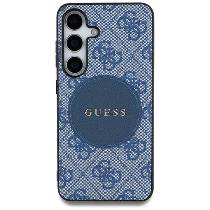 Custodia MagSafe per Samsung Galaxy S25+ S936, Guess, 4G Circle Classic Logo, Blu