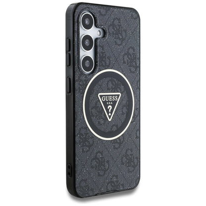 MagSafe Case for Samsung Galaxy S25+ S936, Guess, IML Glitter 4G Circle Triangle, Black
