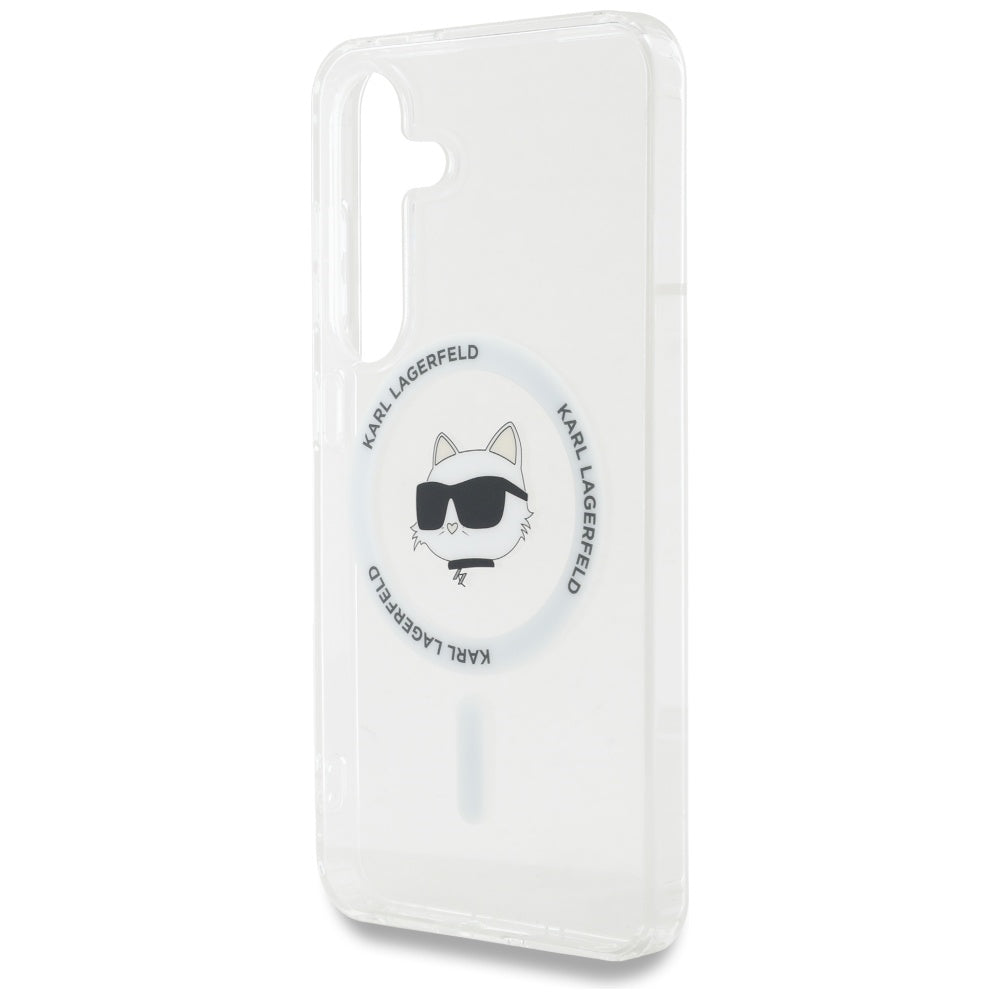 Custodia MagSafe per Samsung Galaxy S25+ S936, Karl Lagerfeld, IML Choupette's Head, Bianca