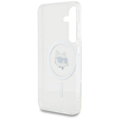 Custodia MagSafe per Samsung Galaxy S25+ S936, Karl Lagerfeld, IML Choupette's Head, Bianca