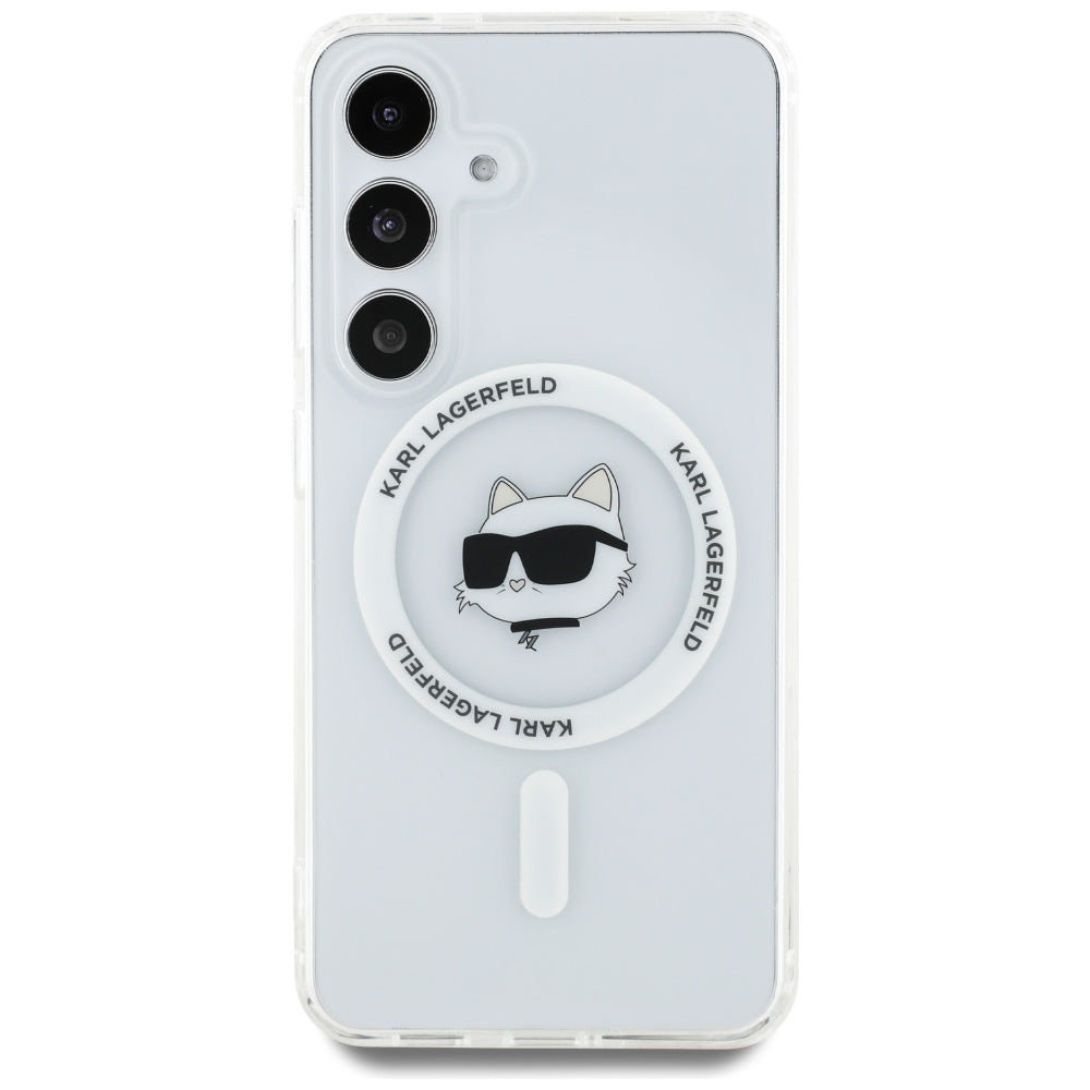Custodia MagSafe per Samsung Galaxy S25+ S936, Karl Lagerfeld, IML Choupette's Head, Bianca