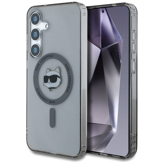 Custodia MagSafe per Samsung Galaxy S25+ S936, Karl Lagerfeld, IML Choupette's Head, Nera