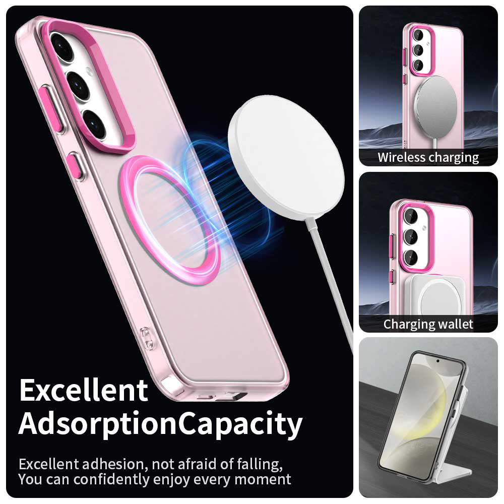 Custodia MagSafe per Samsung Galaxy S25+ S936 / S24+ S926, Techsuit, CandyCase, Rosa