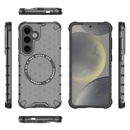 Custodia MagSafe per Samsung Galaxy S25+ S936, Techsuit, HoneyComb Shield, Nera