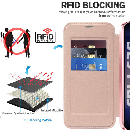Custodia MagSafe per Samsung Galaxy S25+ S936, Techsuit, SmartMag Book, Rosa