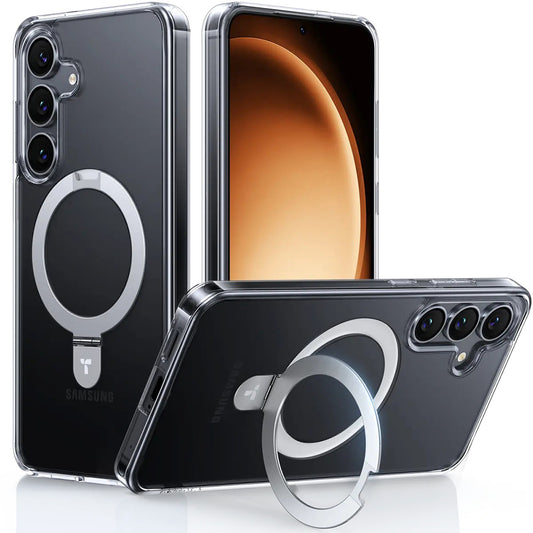 Custodia MagSafe per Samsung Galaxy S25+ S936, Torras, Ostand, Trasparente