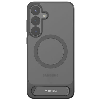 Custodia MagSafe per Samsung Galaxy S25+ S936, Torras, Pstand, Nera