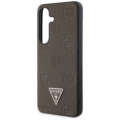 Custodia MagSafe per Samsung Galaxy S25 S931, Guess, Peony Grained Hot Stamp Triangle, Marrone