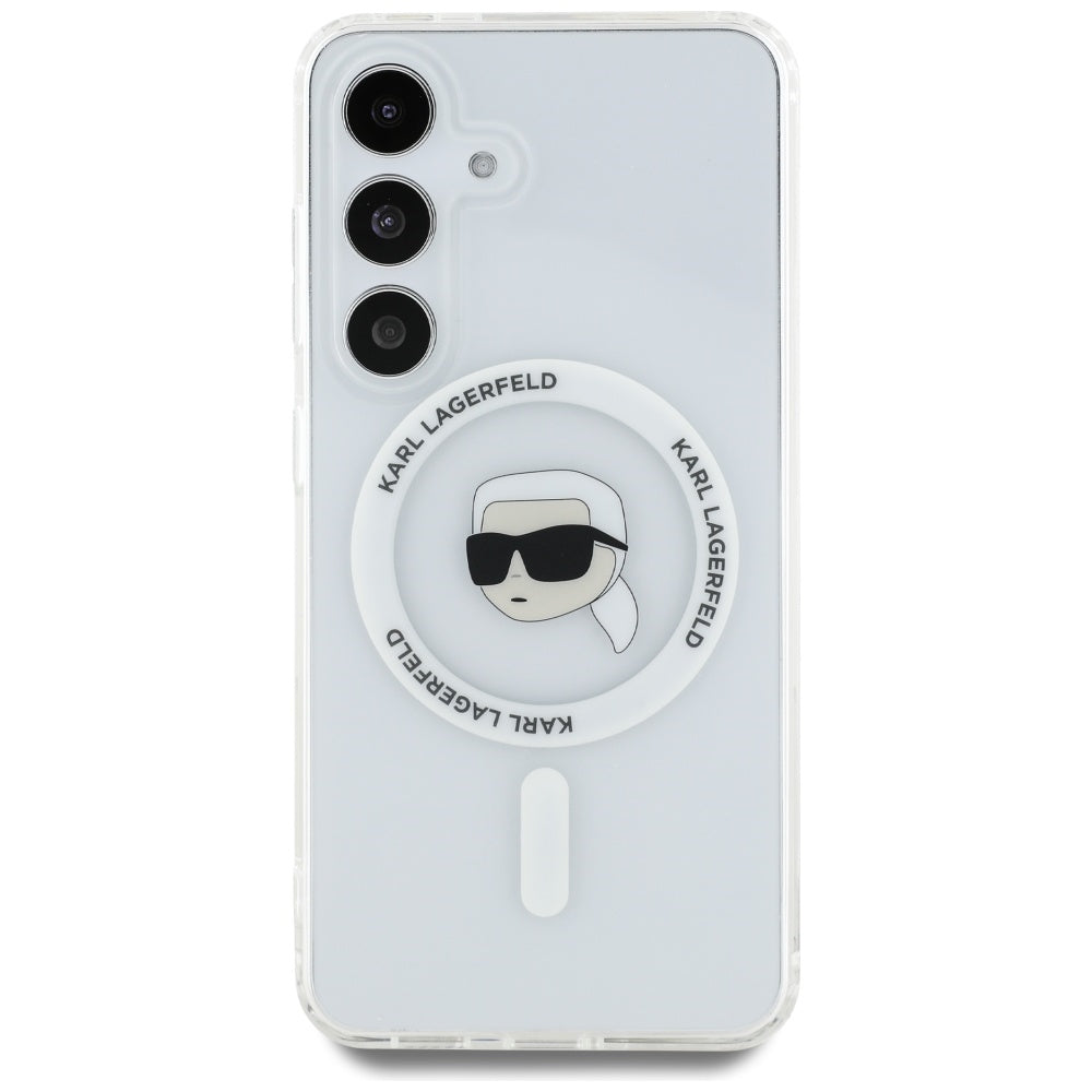 Custodia MagSafe per Samsung Galaxy S25 S931, Karl Lagerfeld, IML Karl's Head, Bianca