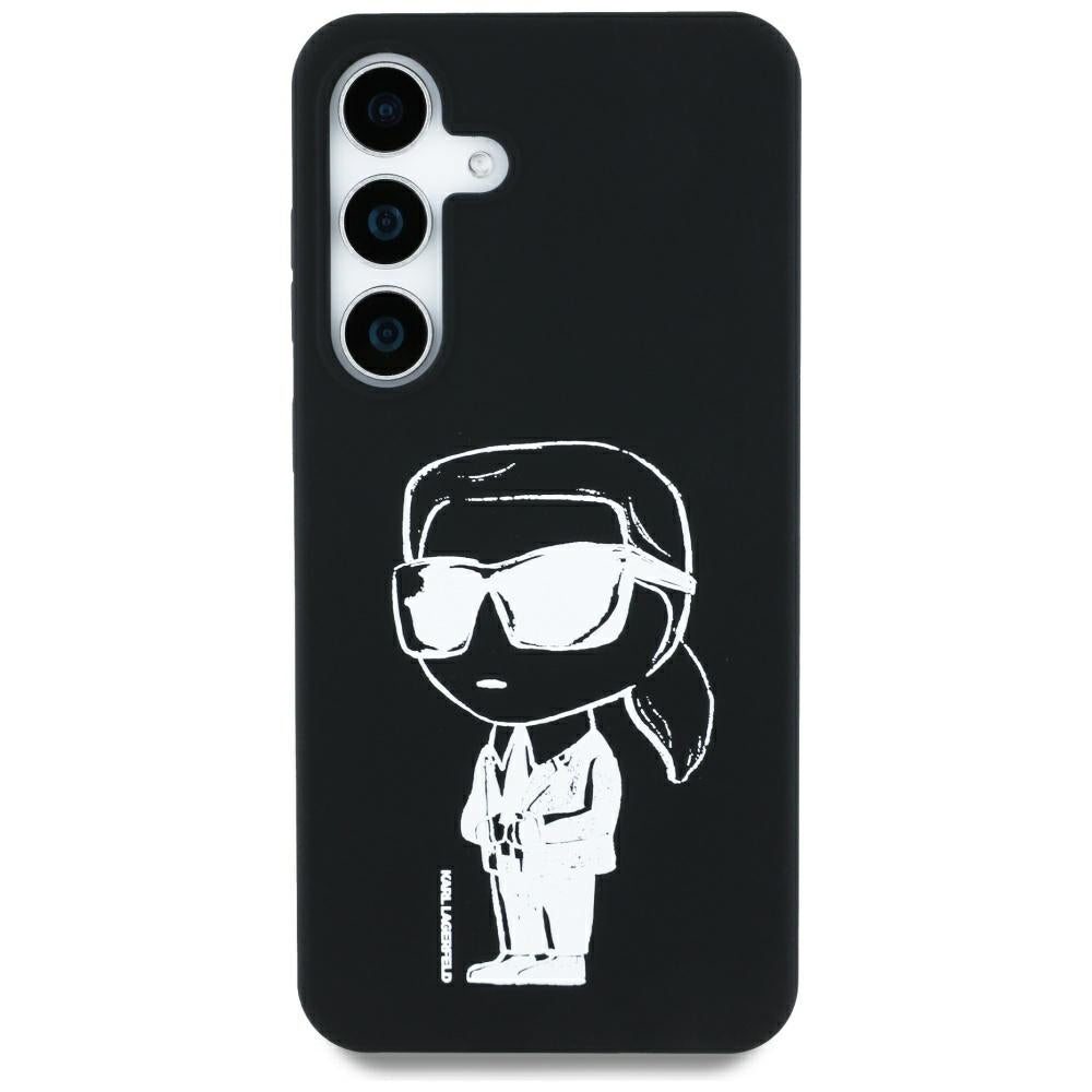 Custodia MagSafe per Samsung Galaxy S25 S931, Karl Lagerfeld, Silicone Graffiti, Nera