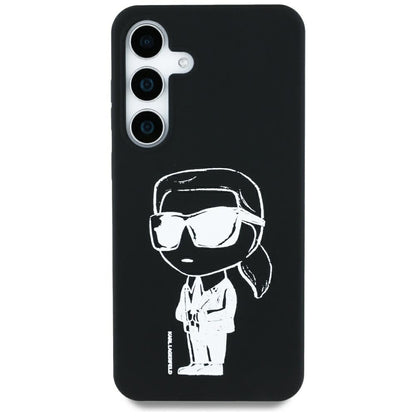 Custodia MagSafe per Samsung Galaxy S25 S931, Karl Lagerfeld, Silicone Graffiti, Nera