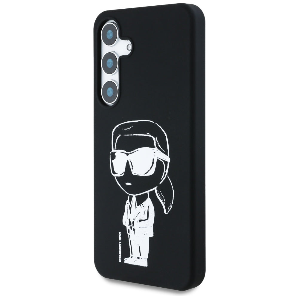 Custodia MagSafe per Samsung Galaxy S25 S931, Karl Lagerfeld, Silicone Graffiti, Nera