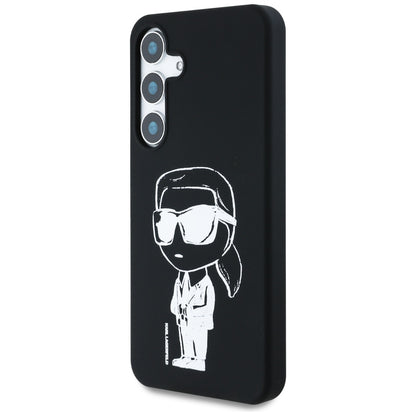 Custodia MagSafe per Samsung Galaxy S25 S931, Karl Lagerfeld, Silicone Graffiti, Nera
