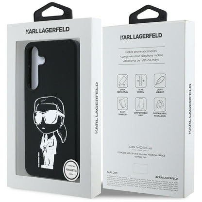 Custodia MagSafe per Samsung Galaxy S25 S931, Karl Lagerfeld, Silicone Graffiti, Nera
