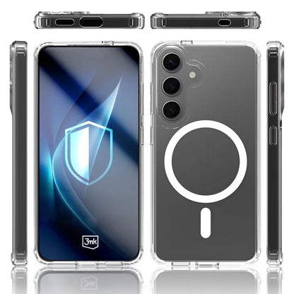 Custodia MagSafe per Samsung Galaxy S25 S931 / S24 S921, 3MK, Armor MagCase, Trasparente