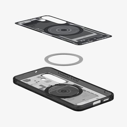 Custodia MagSafe per Samsung Galaxy S25 S931, Spigen, Ultra Hybrid Zero One, Nera ACS09003