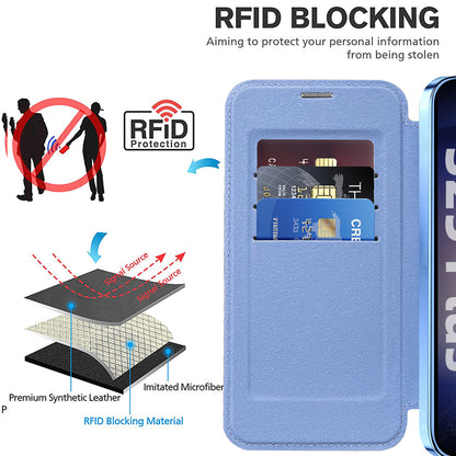 Custodia MagSafe per Samsung Galaxy S25 S931, Techsuit, SmartMag Book, Blu