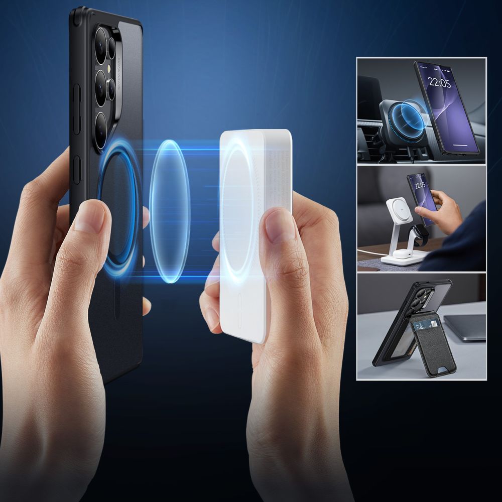 Custodia MagSafe per Samsung Galaxy S25 Ultra S938, ESR, Classic Hybrid, Nera Satinata