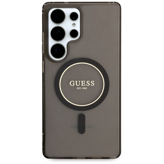 Custodia MagSafe per Samsung Galaxy S25 Ultra S938, Guess, IML Glitter Circle, Nera