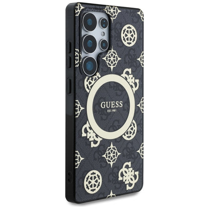 Custodia MagSafe per Samsung Galaxy S25 Ultra S938, Guess, IML Peony On 4G Background, Nera
