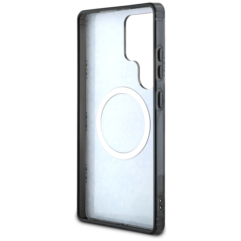 Custodia MagSafe per Samsung Galaxy S25 Ultra S938, Guess, IML Peony On 4G Background, Nera