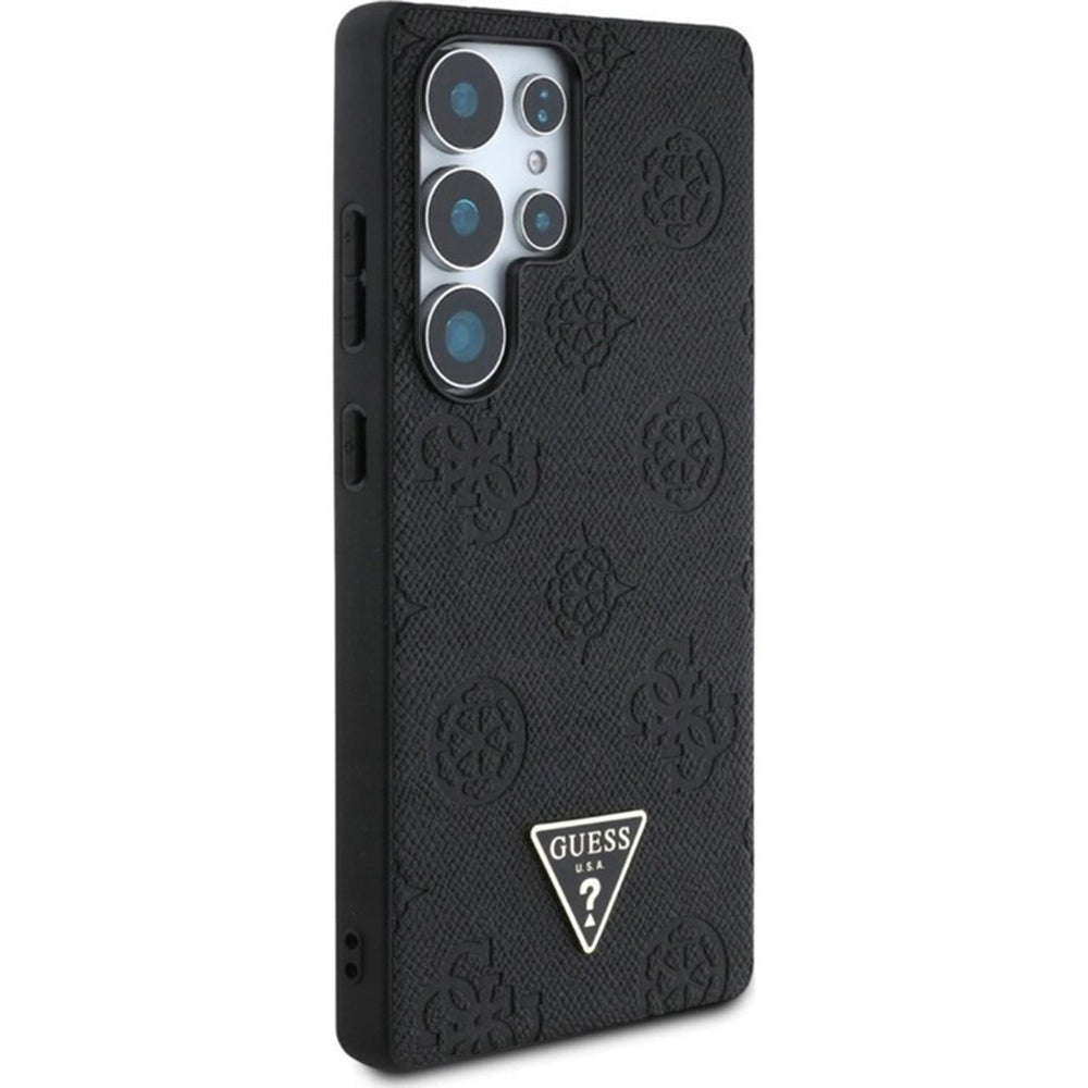 Custodia MagSafe per Samsung Galaxy S25 Ultra S938, Guess, Peony Grained Hot Stamp Triangle, Marrone