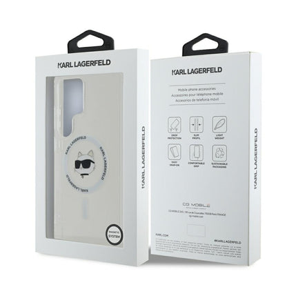MagSafe Case for Samsung Galaxy S25 Ultra S938, Karl Lagerfeld, IML Choupette's Head, White