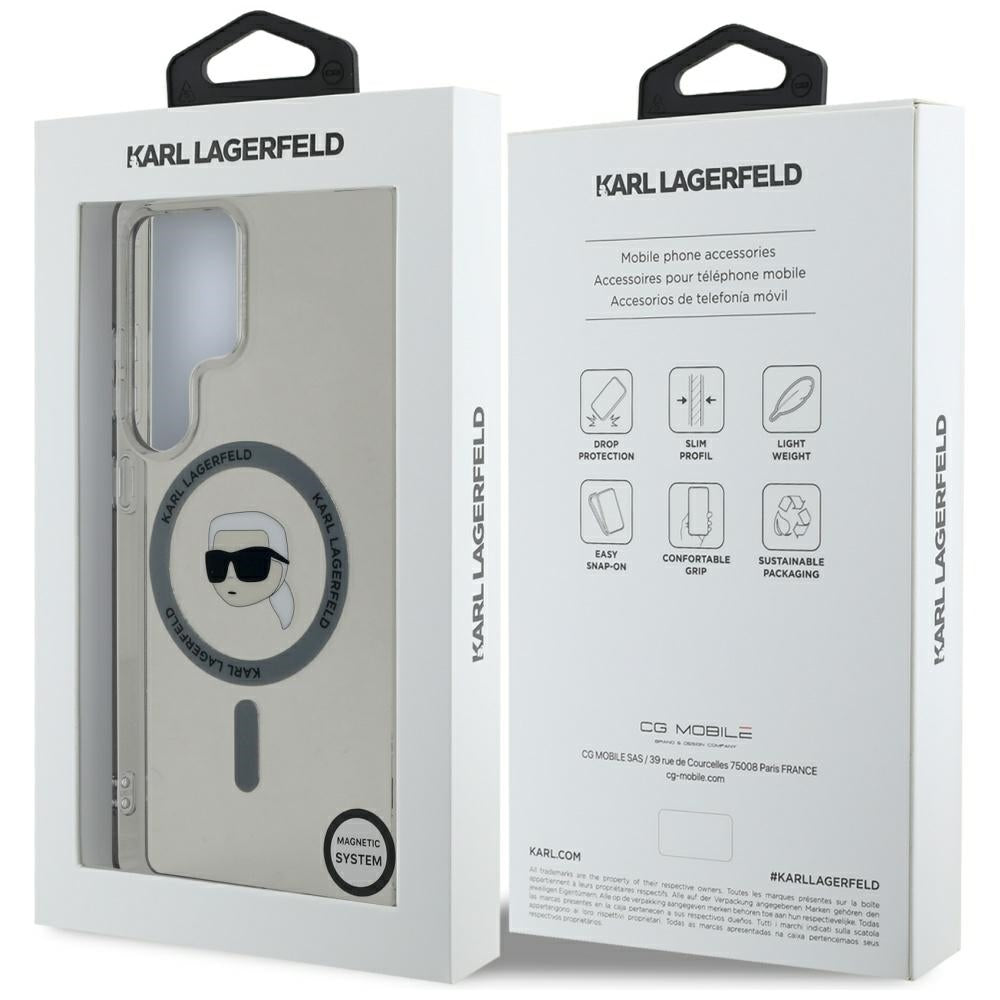 Custodia MagSafe per Samsung Galaxy S25 Ultra S938, Karl Lagerfeld, IML Karl's Head, Nera