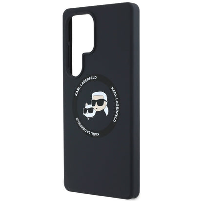 Custodia MagSafe per Samsung Galaxy S25 Ultra S938, Karl Lagerfeld, Silicone Double Heads, Nera
