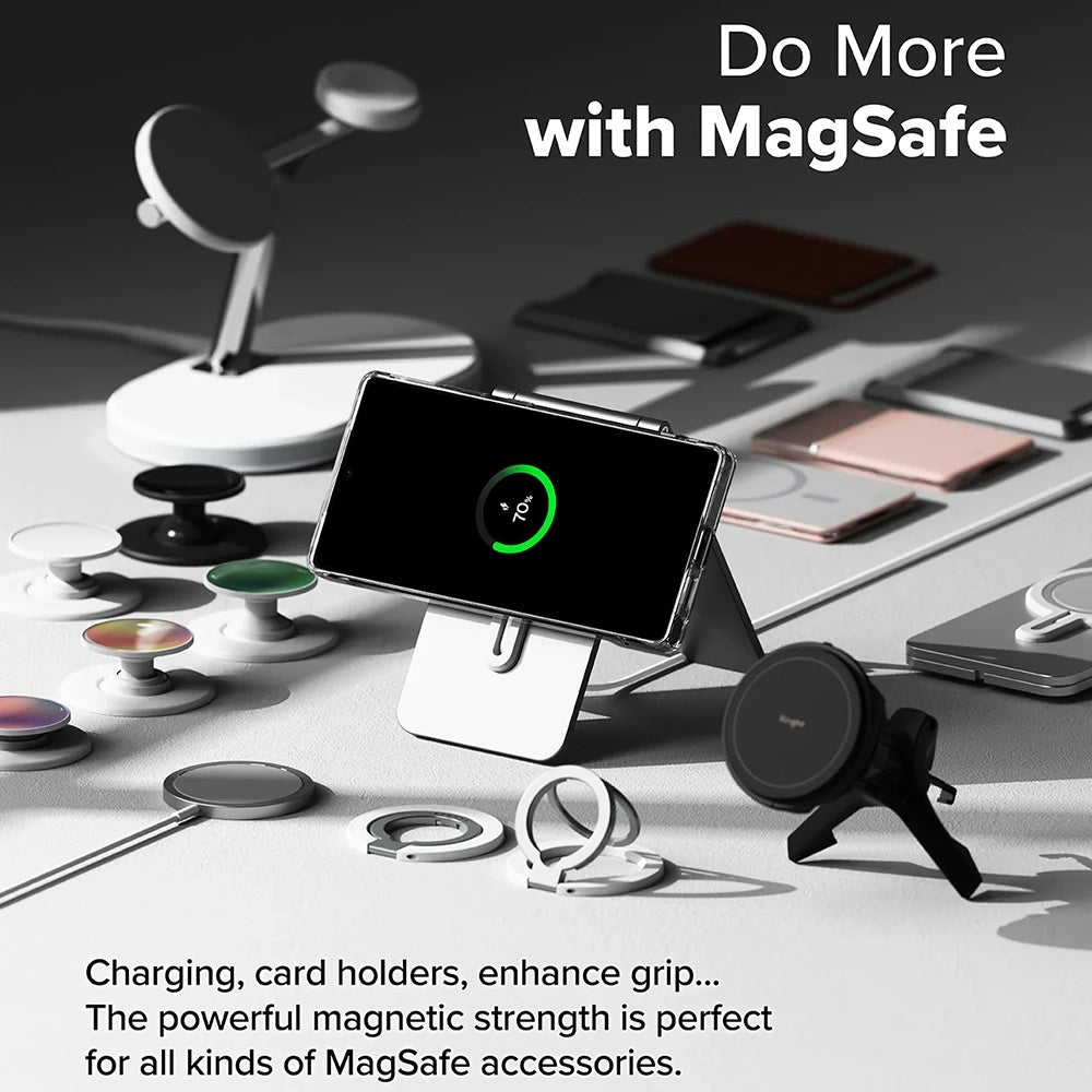 Custodia MagSafe per Samsung Galaxy S25 Ultra S938, Ringke, Fusion, Trasparente Opaca