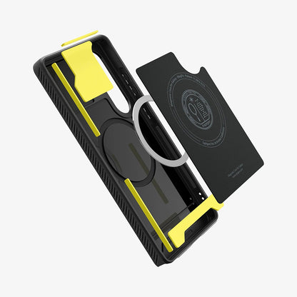 Custodia MagSafe per Samsung Galaxy S25 Ultra S938, Spigen, Rugged Armor, Nero Opaco ACS08951