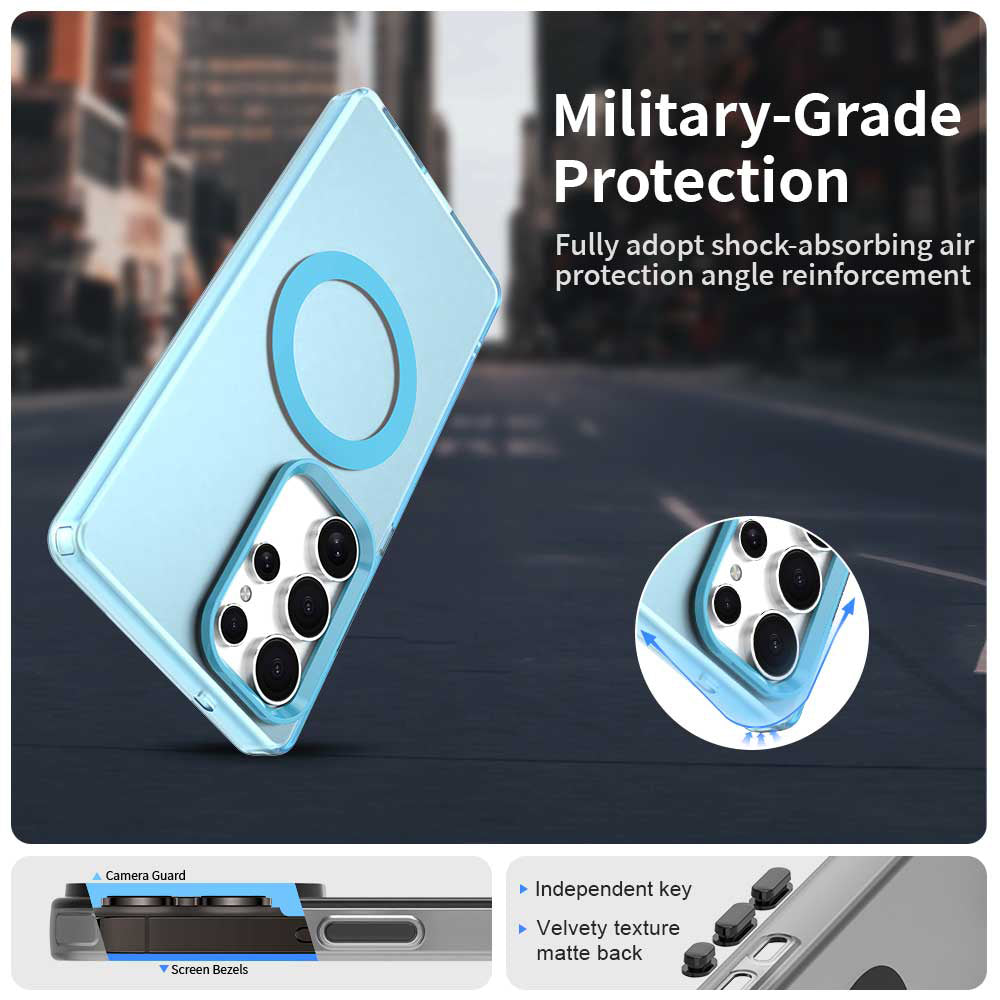 Custodia MagSafe per Samsung Galaxy S25 Ultra S938, Techsuit, CandyCase, Blu