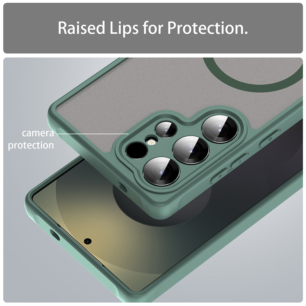 Custodia MagSafe per Samsung Galaxy S25 Ultra S938, Techsuit, HaloFrost II, Verde
