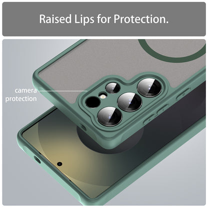 Custodia MagSafe per Samsung Galaxy S25 Ultra S938, Techsuit, HaloFrost II, Verde