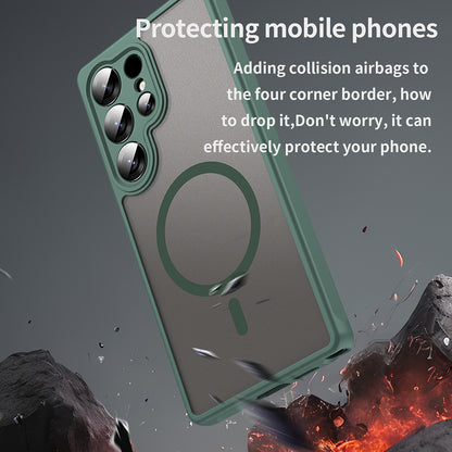 Custodia MagSafe per Samsung Galaxy S25 Ultra S938, Techsuit, HaloFrost II, Verde