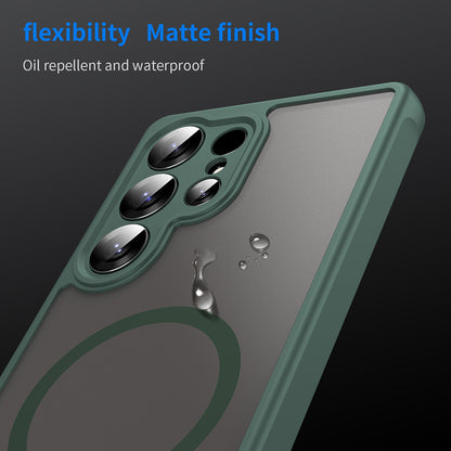 Custodia MagSafe per Samsung Galaxy S25 Ultra S938, Techsuit, HaloFrost II, Verde