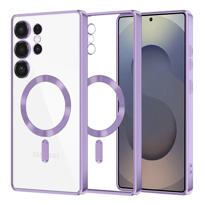 Custodia MagSafe per Samsung Galaxy S25 Ultra S938, Techsuit, Luxury Crystal, Viola Chiaro