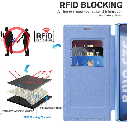 Custodia MagSafe per Samsung Galaxy S25 Ultra S938, Techsuit, SmartMag Book, Blu