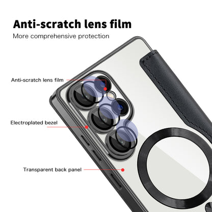 Custodia MagSafe per Samsung Galaxy S25 Ultra S938, Techsuit, SmartMag Book, Nera