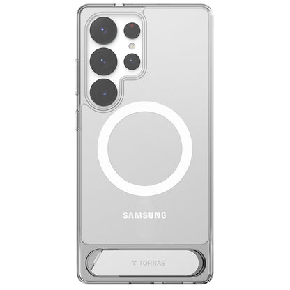 Custodia MagSafe per Samsung Galaxy S25 Ultra S938, Torras, Pstand, Trasparente