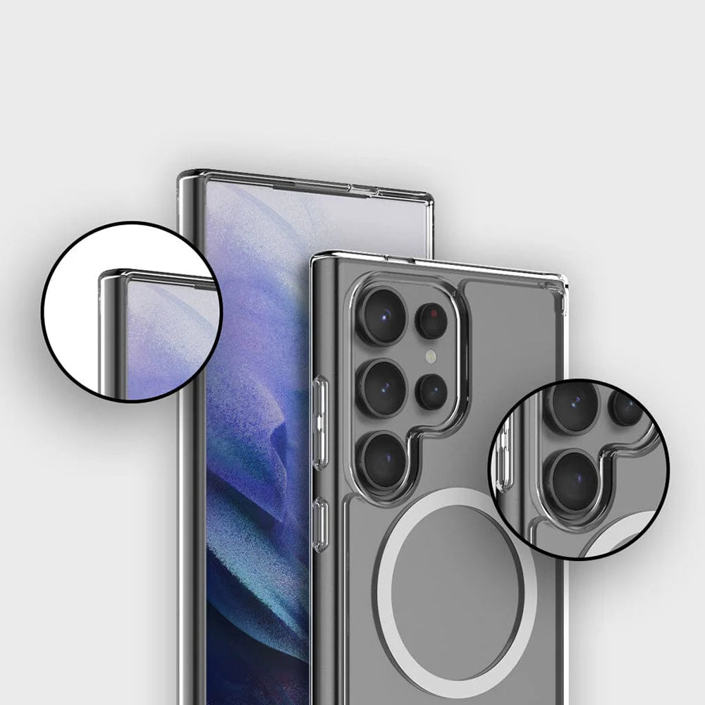 Custodia MagSafe per Samsung Galaxy S26 S942, Blueo, Crystal+ Anti-Drop, Trasparente