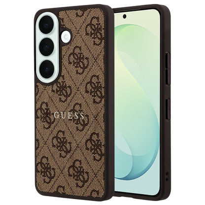 Custodia MagSafe per Samsung Galaxy S26 FE S741, Guess, 4G Embossed Ring Classic Logo, Marrone