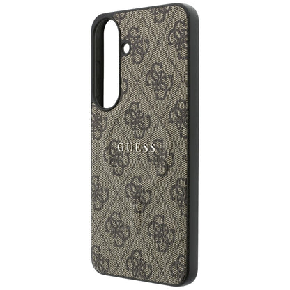 Custodia MagSafe per Samsung Galaxy S26 FE S741, Guess, 4G Embossed Ring Classic Logo, Marrone