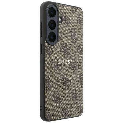 Custodia MagSafe per Samsung Galaxy S26 FE S741, Guess, 4G Embossed Ring Classic Logo, Marrone